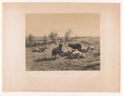 Moutons dans un pré - Louis Emmanuel Soulange Teissier