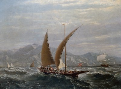 Une tartane méditerranéenne - Louis Eugene Gabriel Isabey