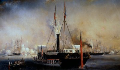 Le roi Louis-Philippe Ier et la reine des Français rencontrent la reine Victoria et le prince Albert arrivés au Tréport le 2 septembre - Louis Eugene Gabriel Isabey