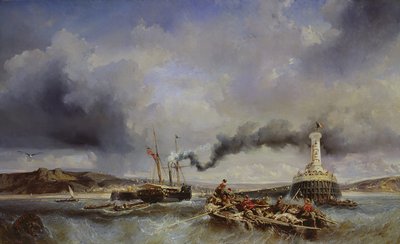 Vue du port de Boulogne depuis la mer, 1843 - Eugene Isabey