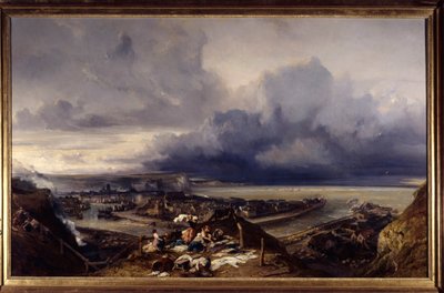 Vue du port de Dieppe en Normandie - Louis Eugene Gabriel Isabey