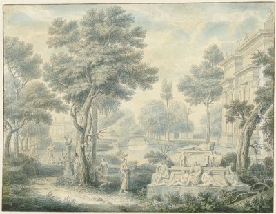 Paysage arcadien avec un tombeau - Louis Fabritius Dubourg