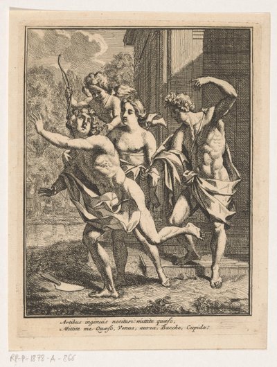Un jeune homme fuyant Bacchus, Vénus et Amour - Louis Fabritius Dubourg