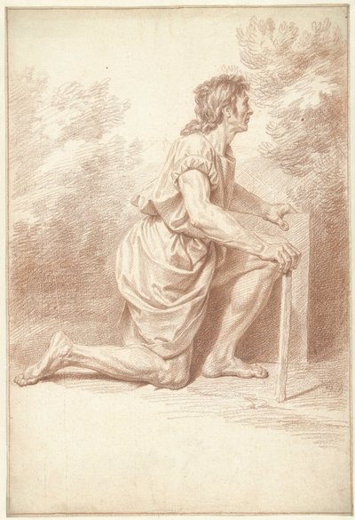 Homme agenouillé, vers la droite - Louis Fabritius Dubourg