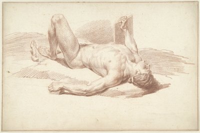 Nu masculin, couché sur le dos - Louis Fabritius Dubourg