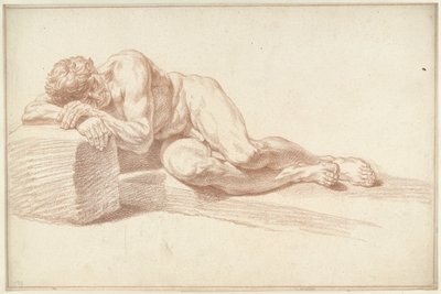 Nu masculin, couché sur le côté, vers la gauche - Louis Fabritius Dubourg