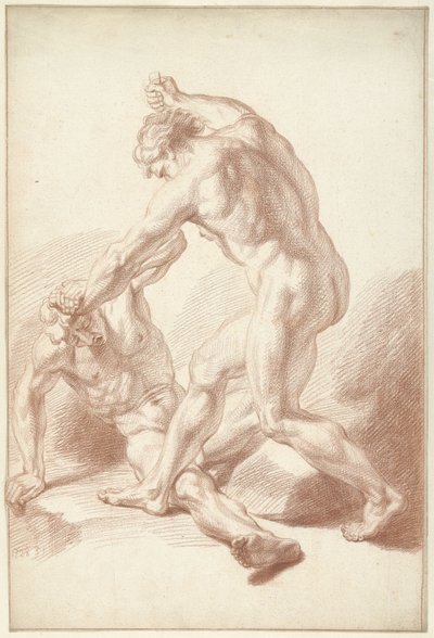 Deux hommes nus en combat - Louis Fabritius Dubourg