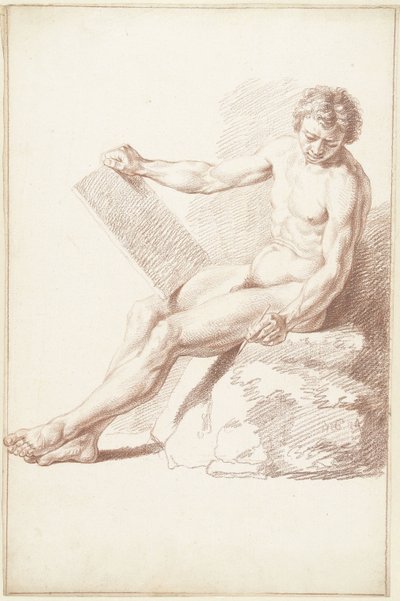 Nu académique assis, en tant que dessinateur - Louis Fabritius Dubourg