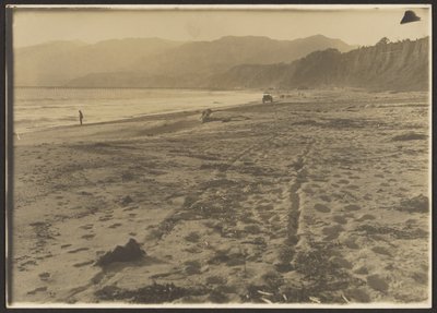 [Littoral avec personnages et voiture] - Louis Fleckenstein