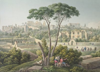 Vue de la colline du Palatin à Rome, avec les ruines du palais des Césars en arrière-plan, c.1800 - Louis Francois Cassas