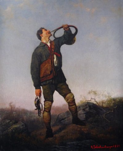 Chasseur sonnant du cor ou L