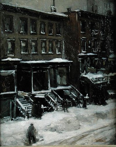Une scène de rue à New York - Louis Frederick Berneker