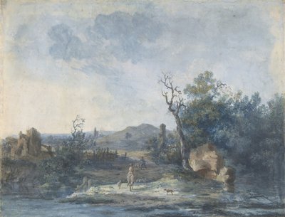 Figures sur une route de campagne, s.d. - Louis Gabriel Moreau
