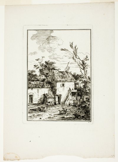 Paysage vertical - Louis Gabriel Moreau