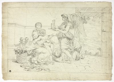 Sainte Famille avec ange portant l