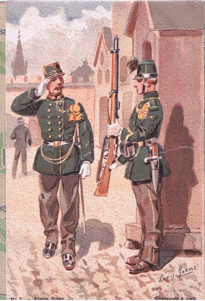Chasseurs à pied, carte postale - Louis Geens
