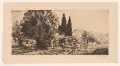 Vue sur Les Lecques à Saint-Cyr-sur-Mer (Les Lecques Juin 1918) - Louis Godefroy (signed by artist)