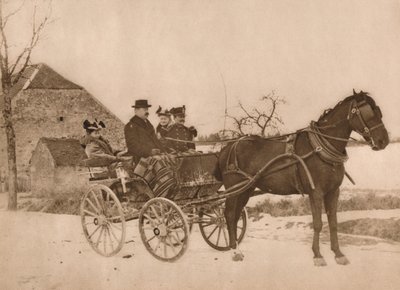Hommes et femmes dans une calèche - Louis Guichard