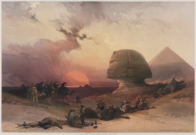 Égypte et Nubie, Volume III : Approche du Simoun-Désert à Gizeh, 1849 - Louis Haghe