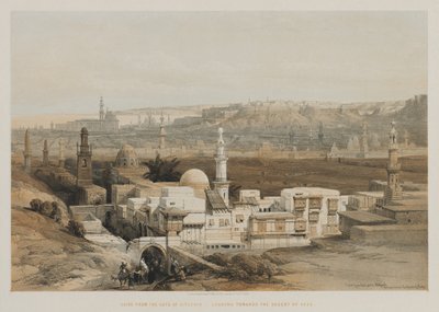 Égypte et Nubie, Volume III : Le Caire depuis la porte de Citzenib, en direction du désert de Suez - Louis Haghe