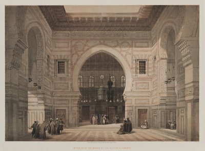 Égypte et Nubie, Volume III : Intérieur de la mosquée du Sultan El Ghoree - Louis Haghe