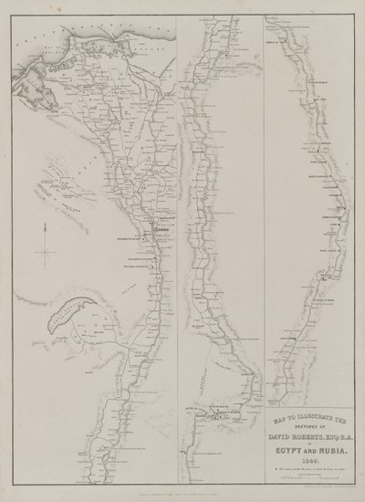 Égypte et Nubie, Volume III : Carte pour illustrer les croquis de David Roberts, Esq...1849 - Louis Haghe