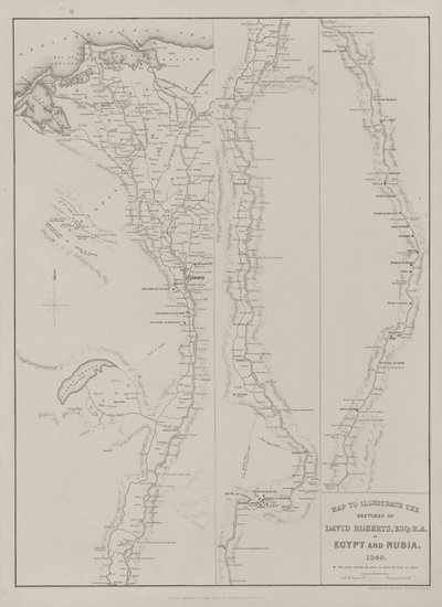 Égypte et Nubie, Volume III : Carte pour illustrer les croquis de David Roberts, Esq : R.A. en Égypte et Nubie 1849 - Louis Haghe