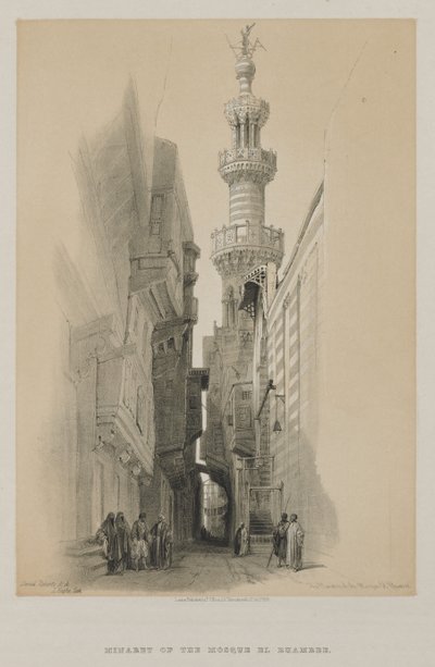 Égypte et Nubie, Volume III : Le Minaret de la mosquée El Rhamree - Louis Haghe