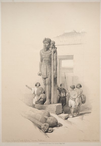 Égypte et Nubie : Volume II - No. 7, Colosses à Wady Saboua - Louis Haghe