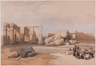 Fragments des grands colosses au Memnonium, Thèbes - Louis Haghe