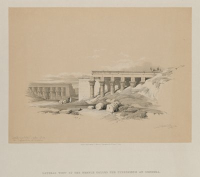 Égypte et Nubie, Volume II : Vue latérale du temple appelé Le Typhonoeum à Dendera - Louis Haghe