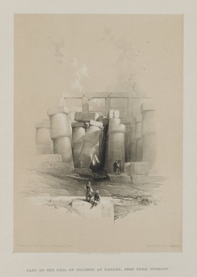 Égypte et Nubie, Volume II : Partie de la salle des colonnes à Karnak, Thèbes - Louis Haghe