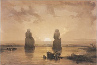 Égypte et Nubie, Volume II : Statues de Memnon à Thèbes, pendant l