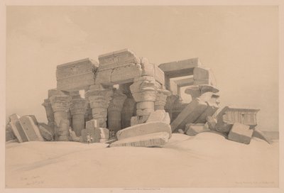 Égypte et Nubie : Volume I - N° 1, N° 2, Restes du portique du temple de Kom Ombo, 1838 - Louis Haghe