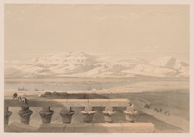 Égypte et Nubie : Volume I - N° 30, Chaîne de Montagnes Libyenne depuis le Temple de Louxor - Louis Haghe