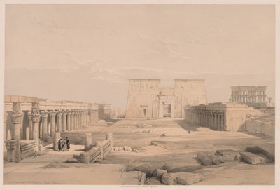 Égypte et Nubie : Volume I - N° 42, Grand Approche du Temple de Philae, Nubie - Louis Haghe