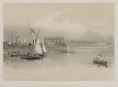 Égypte et Nubie, Volume I : Vue générale des ruines de Louxor, depuis le Nil, 1846 - Louis Haghe