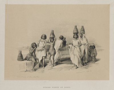 Égypte et Nubie, Volume I : Femmes nubiennes à Kortie, sur le Nil - Louis Haghe