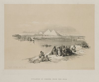 Égypte et Nubie, Volume I : Pyramides de Gizeh, depuis le Nil - Louis Haghe