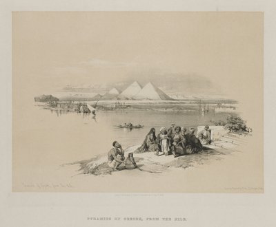 Égypte et Nubie, Volume I : Pyramides de Gizeh, depuis le Nil, 1846 - Louis Haghe