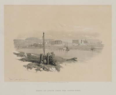 Égypte et Nubie, Volume I : Ruines de Louxor depuis le sud-ouest - Louis Haghe