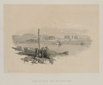 Égypte et Nubie, Volume I : Ruines de Louxor depuis le sud-ouest - Louis Haghe