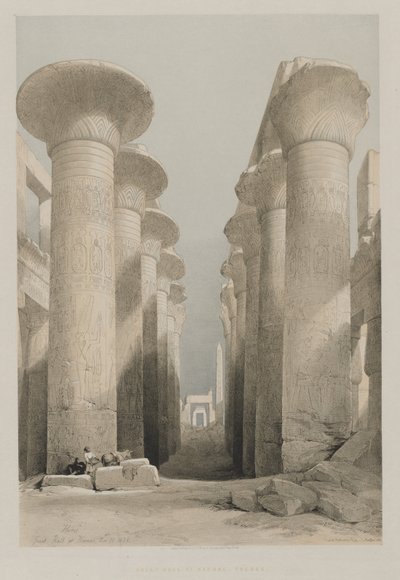 Thèbes, grande salle à Karnac - Louis Haghe