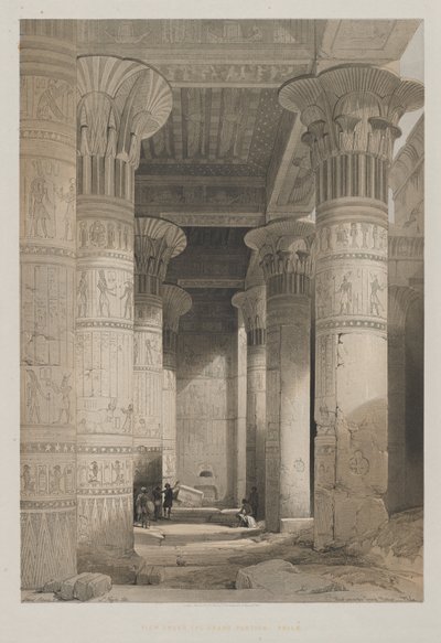 Égypte et Nubie, Volume I : Vue sous le grand portique du temple, Philae - Louis Haghe