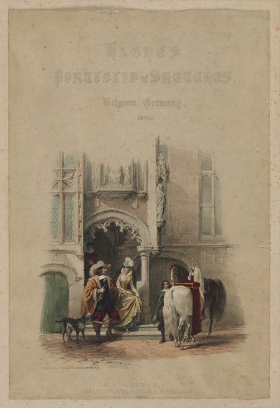 Le Portfolio de croquis de Haghe. Belgique. Allemagne, vol. III : Page de titre, sur une porte, partie d