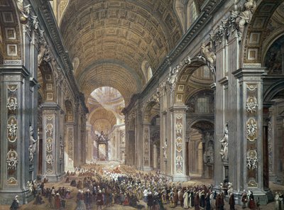 Intérieur de Saint-Pierre, Rome, 1867 - Louis Haghe