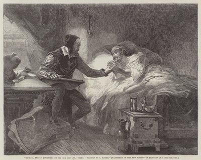 Michel-Ange au chevet de son serviteur malade, Urbino - Louis Haghe