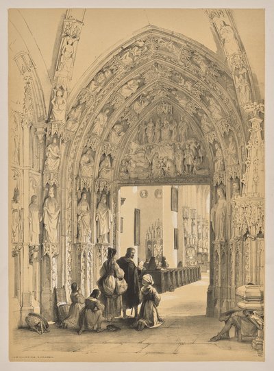 Croquis en Belgique et en Allemagne, Première Série, Porche de Frauenkirch, Nuremberg - Louis Haghe