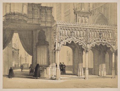 Croquis en Belgique et en Allemagne, Première Série, Écran dans la Cathédrale Saint-Pierre, Louvain - Louis Haghe