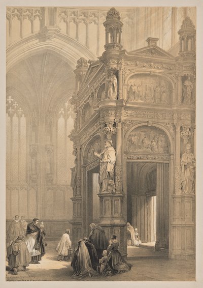 Croquis en Belgique et en Allemagne, Deuxième Série : No. 20 - Portail, Église Saint-Pierre, Louvain - Louis Haghe